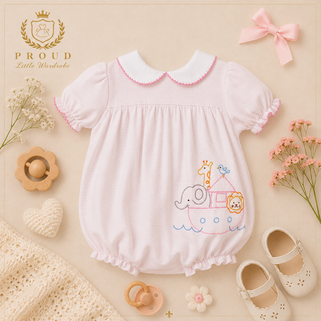 Pink Noah’s Ark Bubble Romper