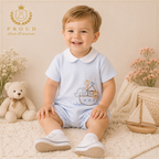 Blue Noah’s Ark Bubble Romper