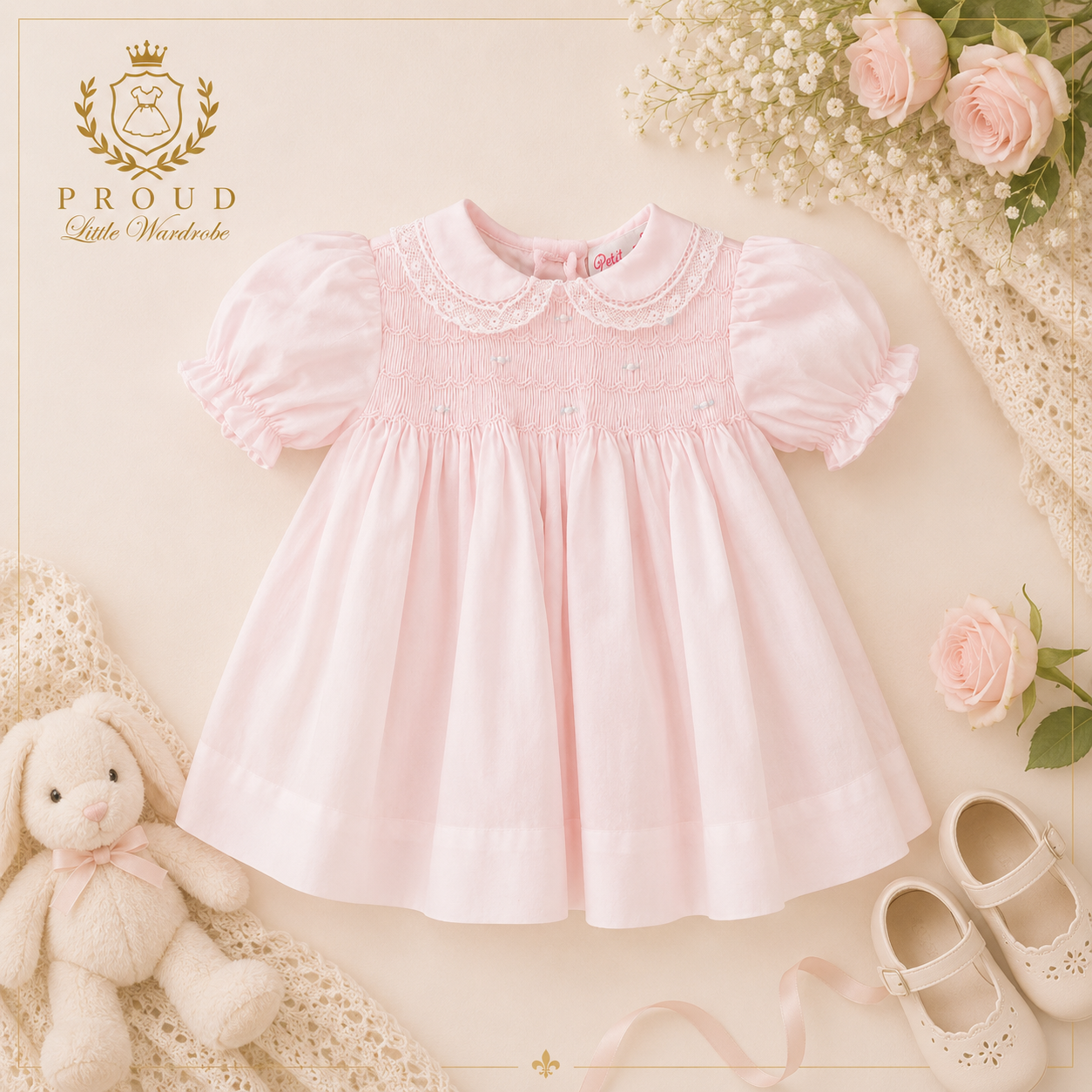 Pink Hand-Smocked Heritage Dress