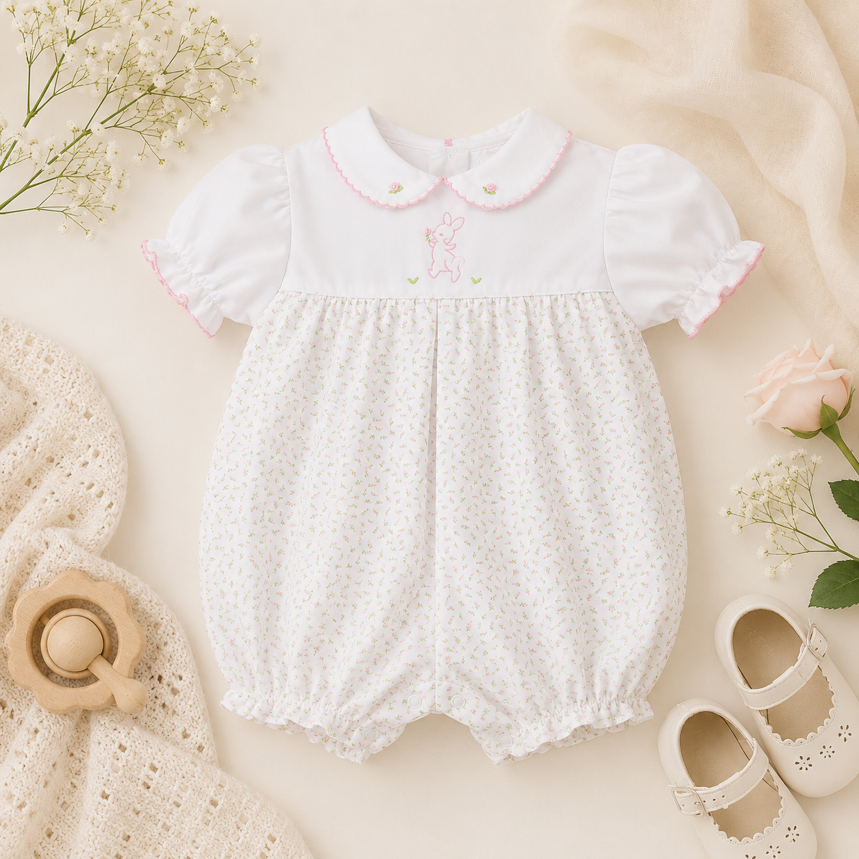 Little Bunny Floral Romper
