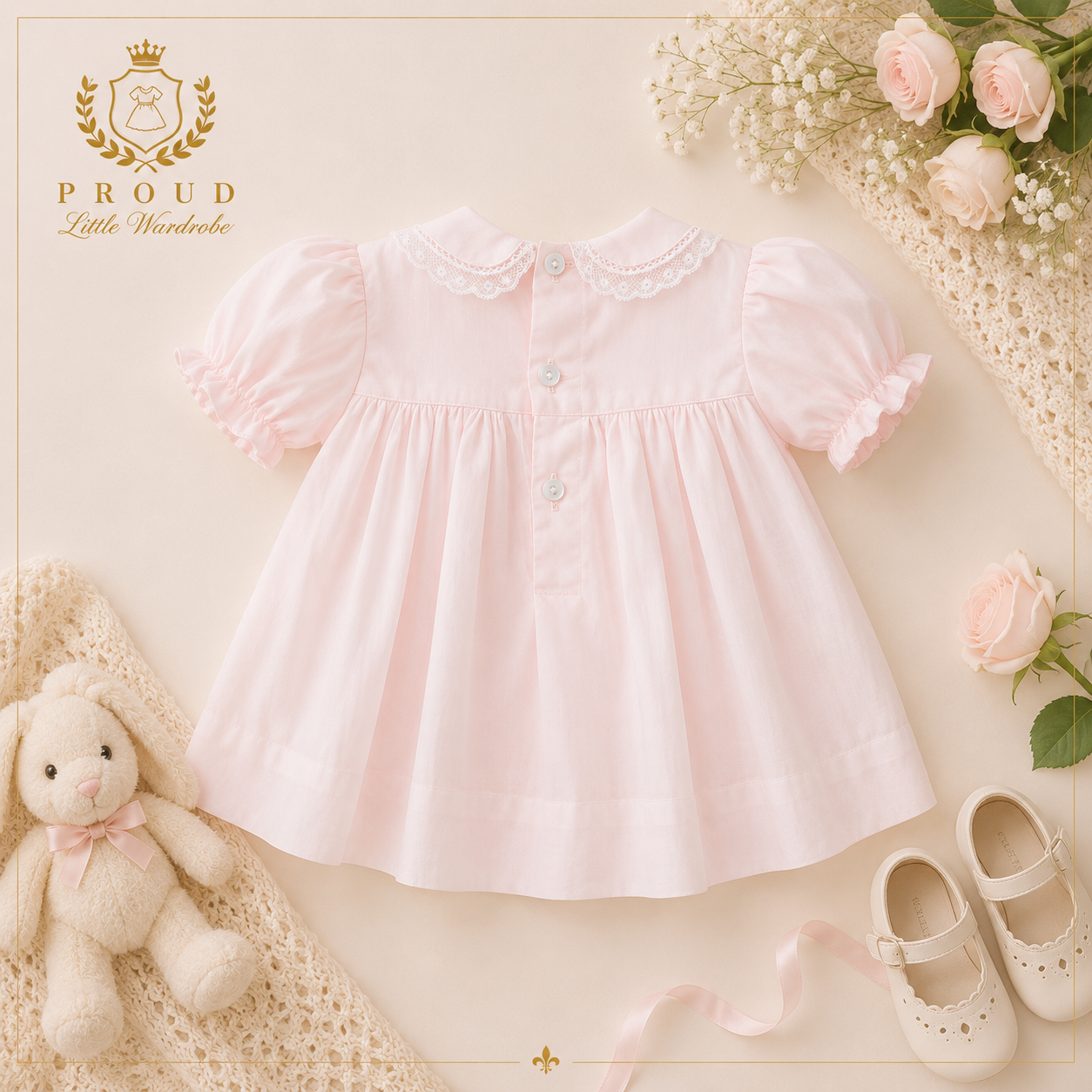 Pink Hand-Smocked Heritage Dress