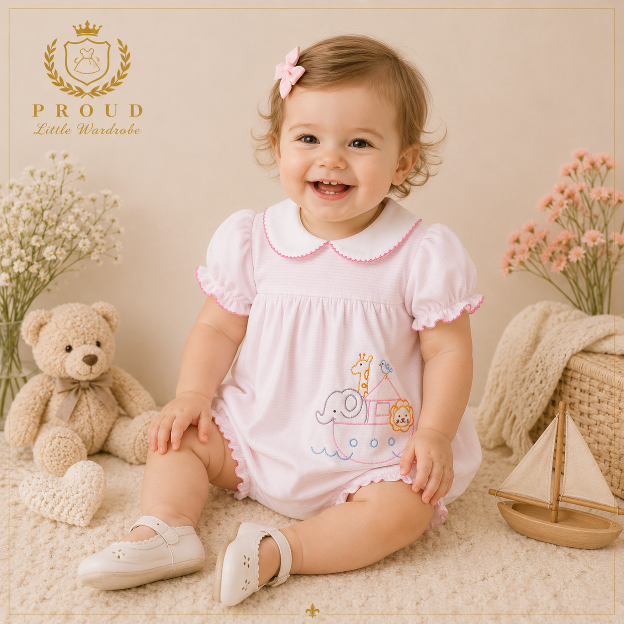 Pink Noah’s Ark Bubble Romper
