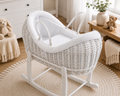 Wicker Deluxe Pod Baby Moses Basket With Stand