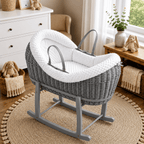 Wicker Deluxe Pod Baby Moses Basket With Stand
