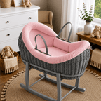 Wicker Deluxe Pod Baby Moses Basket With Stand
