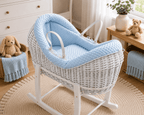 Wicker Deluxe Pod Baby Moses Basket With Stand